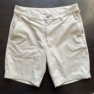 Lululemon Commission Shorts Mens 30 Beige Performance Stretch Preppy Athleisure